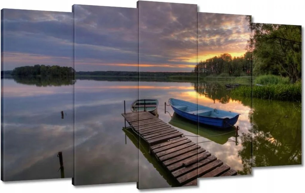 Vászonkép 100x60 Naplemente tó