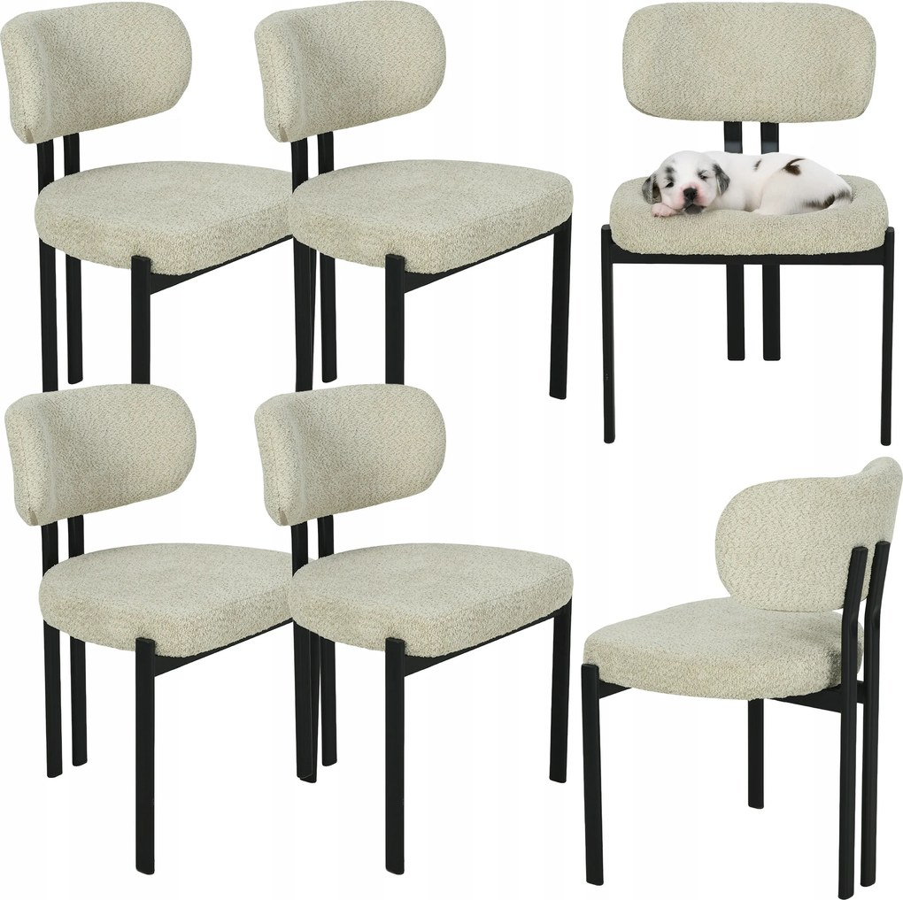 Nappali Szék Kárpitozott Étkező Modern 4 Szék Bézs Szett