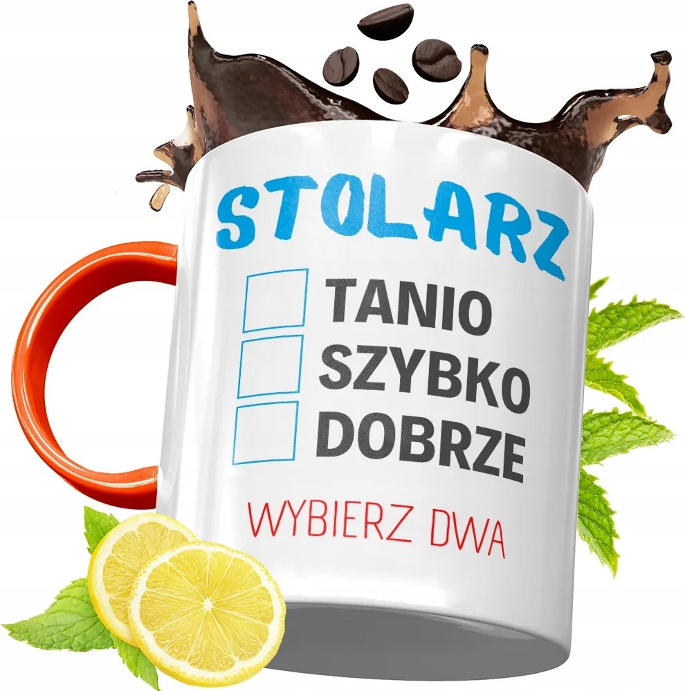 Narancssárga Bögre Asztalos Ácsoknak Ajándék fényképes nyomattal