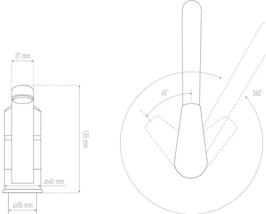ALVEUS 1130435 - Mosogató csap NINA 13,5 cm gránit/bézs