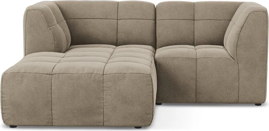 Barna bársony sarokkanapé (bal oldali-heverő résszel) Aloha – Makamii