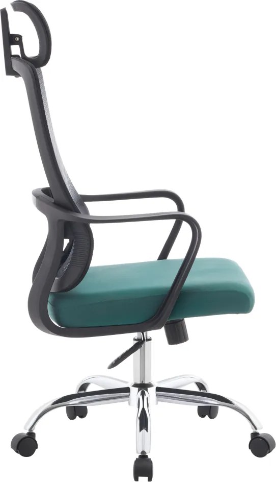 Irodai szék, fekete/zöld/króm, teherbírás 150 kg, RANDY