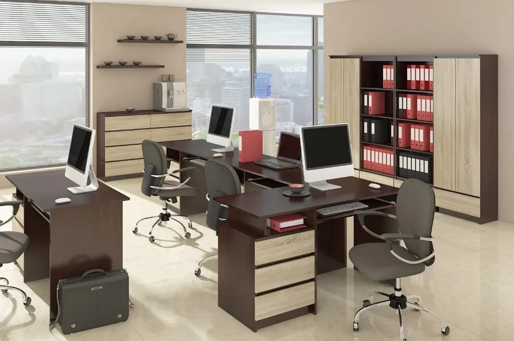 PC asztal Bronte (wenge + szonoma tölgy). Akció -16%. 1069692