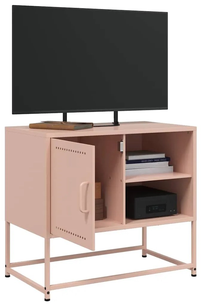 rózsaszín acél TV-szekrény 68 x 39 x 60,5 cm