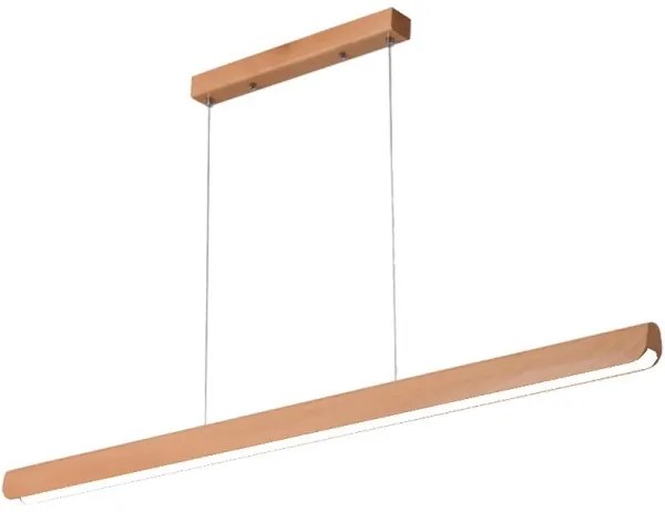 LED Csillár zsinóron LED/26W/230V 4000K 150 cm bükkfa/tömör fa