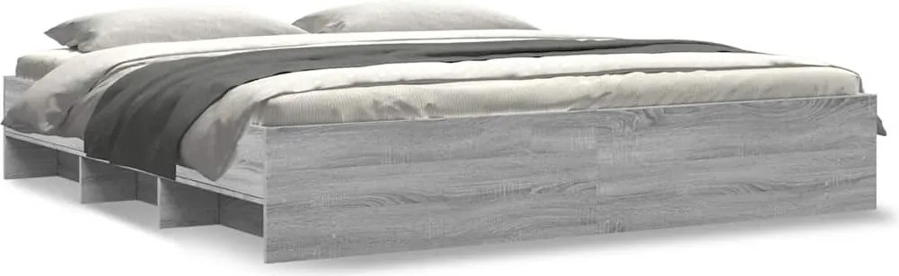 vidaXL szürke sonoma színű szerelt fa ágykeret matrac nélkül 180x200cm