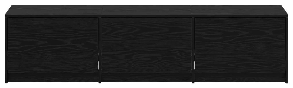 TV szekrény LED Fekete Tölgy 162.5x34x40 cm Szerelt Fa