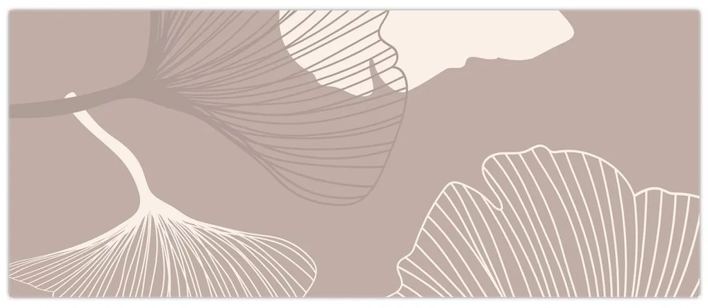 Kép - Bézs színű levelek N⁰1 (120x50 cm)