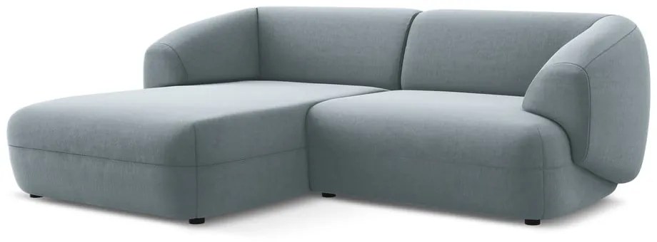 Világoskék bársony sarokkanapé (bal oldali) Moana – Makamii