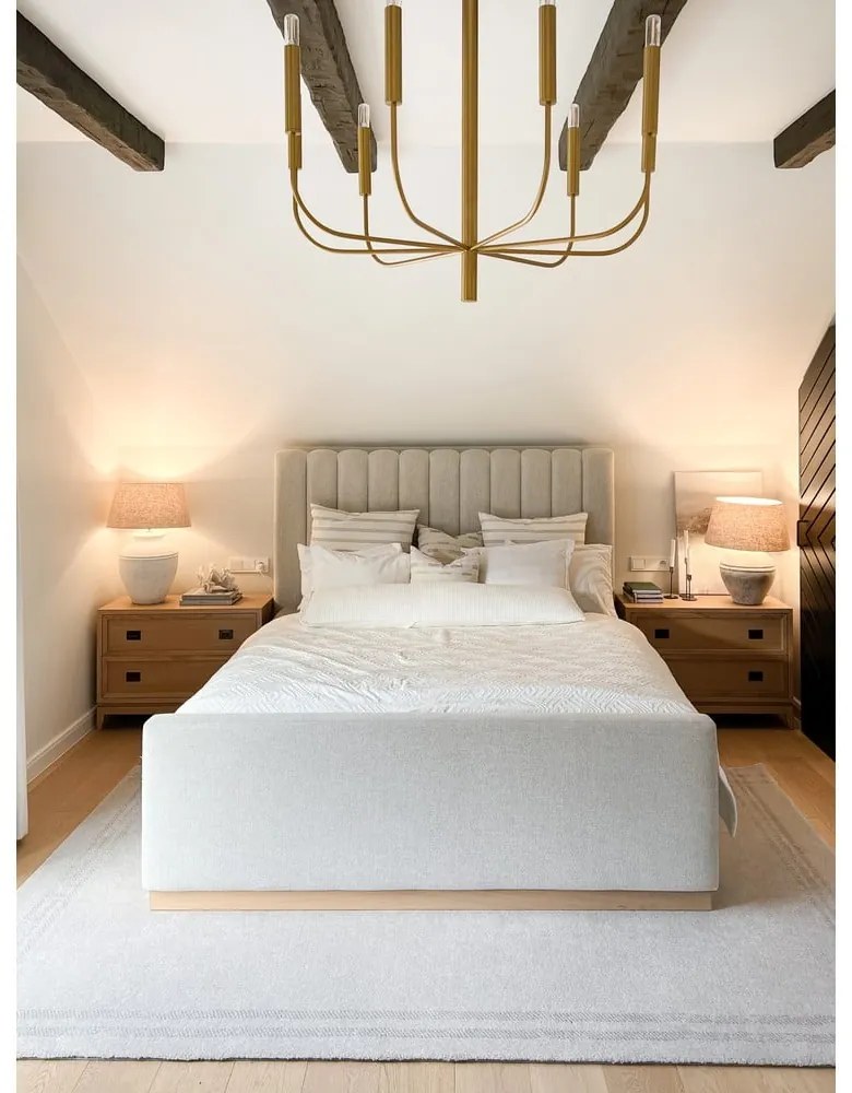 Krémszínű gyapjú szőnyeg 160x240 cm Calisia M Grid Rim – Agnella