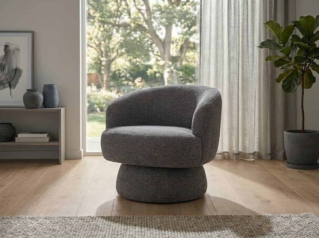 Forgatható design fotel COSMIC RAVEN, szürke