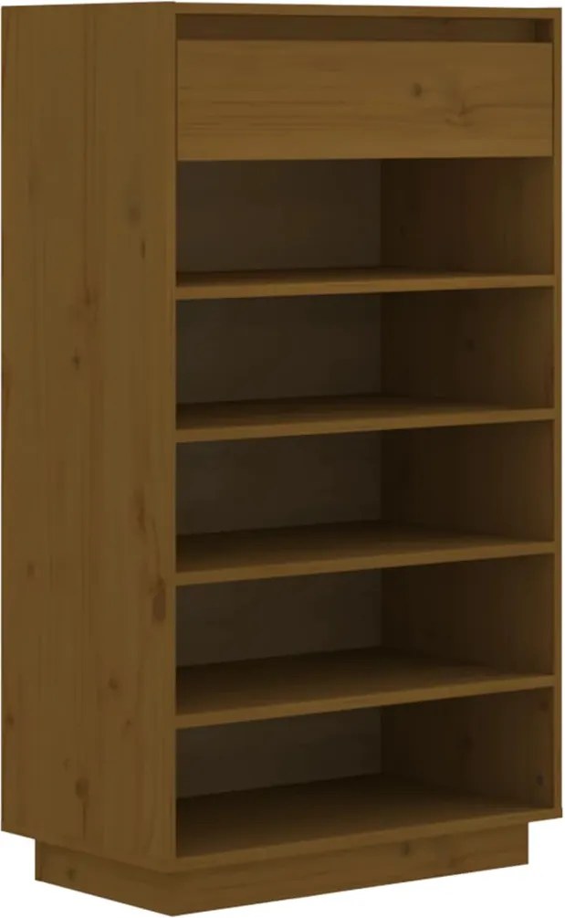 vidaXL mézbarna tömör fenyőfa cipősszekrény 60 x 34 x 105 cm