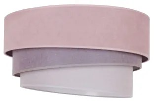 Duolla - Csillár zsinóron TRIO 1xE27/15W/230V átm. 45 cm rózsaszín/szürke/fehér