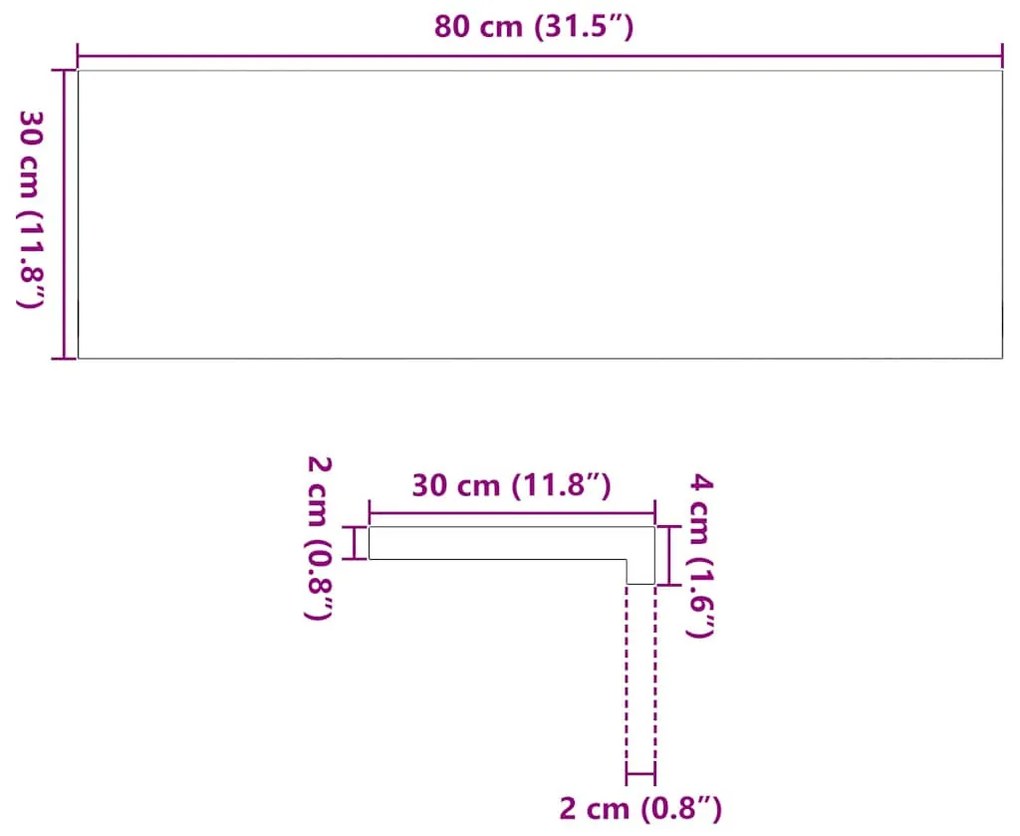 ablakpárkányok 2 db sötétbarna 80x30x2 cm tömör fa tölgyfa