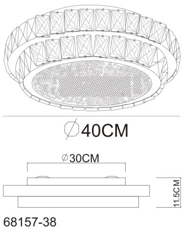 Globo 68157-38 - LED dimmelhető mennyezeti lámpa KLARA LED/38W/230V Ø 40 cm + távirányító