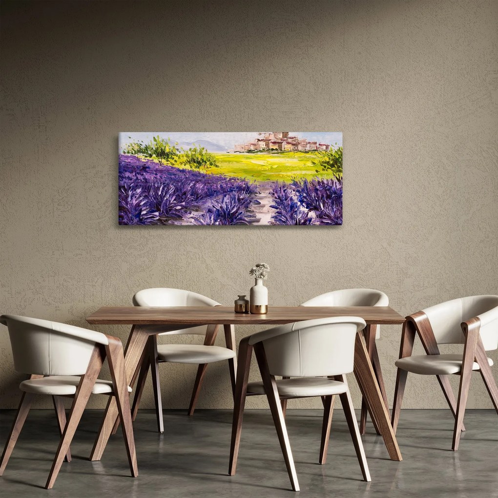 Kép - Provence, franciaország, olajfestmény (120x50 cm)
