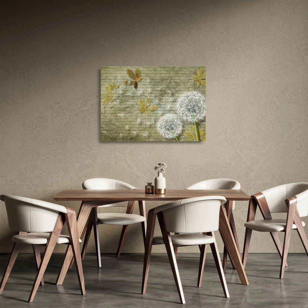 Kép - A szél által hordozott pitypang (üvegen) (70x50 cm)