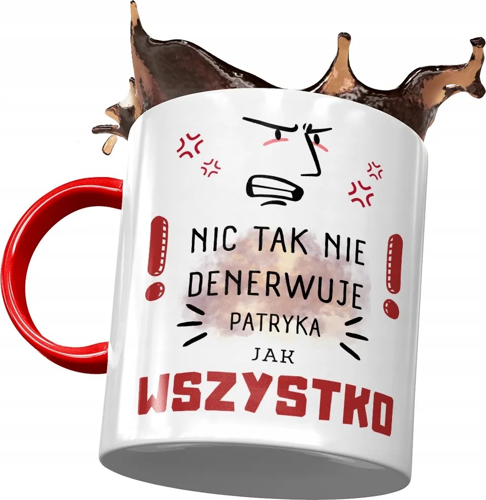 Piros bögre Patrik Férj Kolléga Ajándék Nyomtatott Fotóval