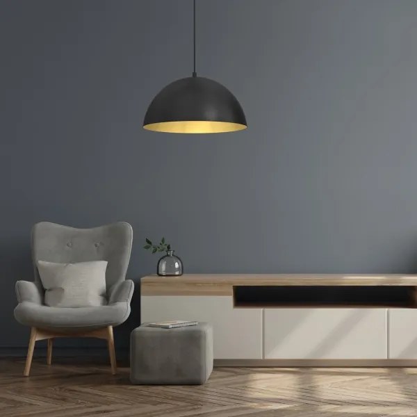 Csillár zsinóron BETA 1xE27/60W/230V á. 35 cm fekete