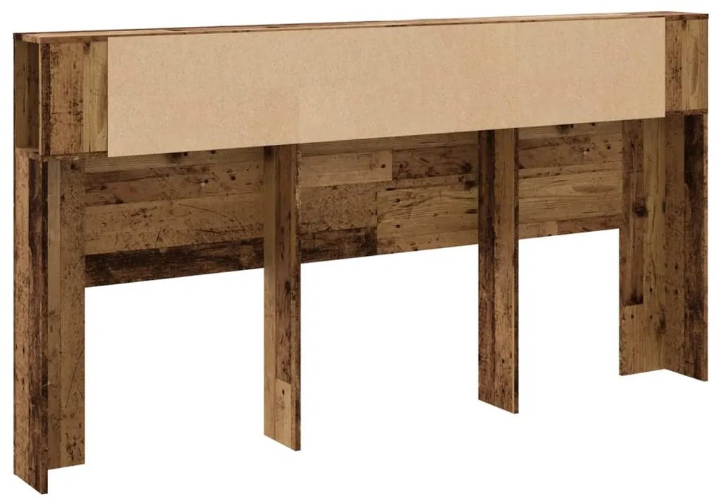 antik fa színű szerelt fa áthidalószekrény 200x18,5x102,5 cm