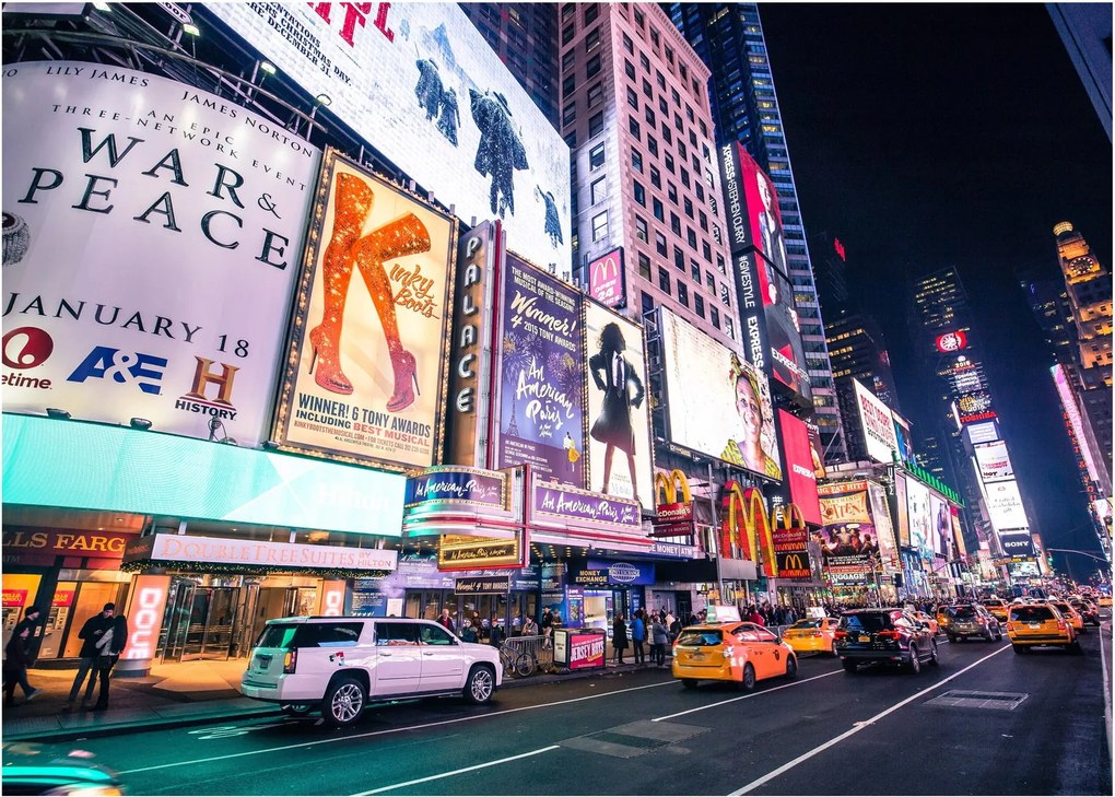 Kép - New York Theater District (üvegen) (70x50 cm)