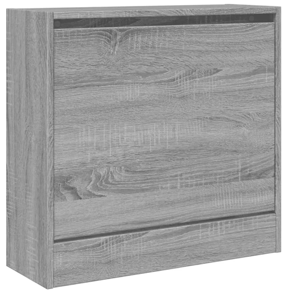 szürke sonoma színű szerelt fa cipőszekrény 60 x 21 x 57 cm