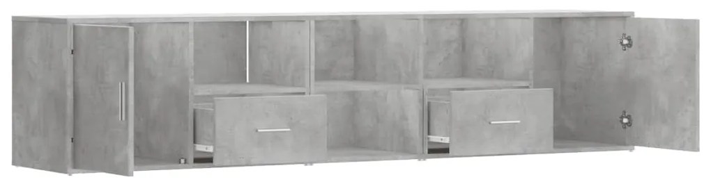betonszürke szerelt fa sarokszekrény 200 x 40 x 45 cm