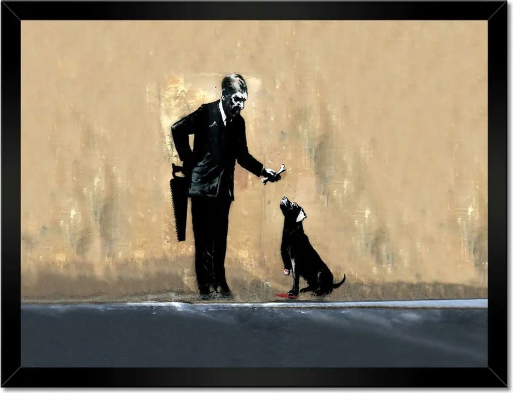 Poszterek keretben 40x30 Banksy Jó kutyus Kutya
