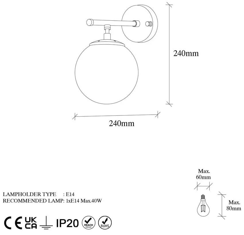 Sárgaréz színű fali lámpa Roe – Opviq lights