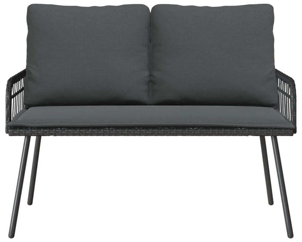 vidaXL Kerti pad párnával Antracit 114 x 64 x 90 cm Acél