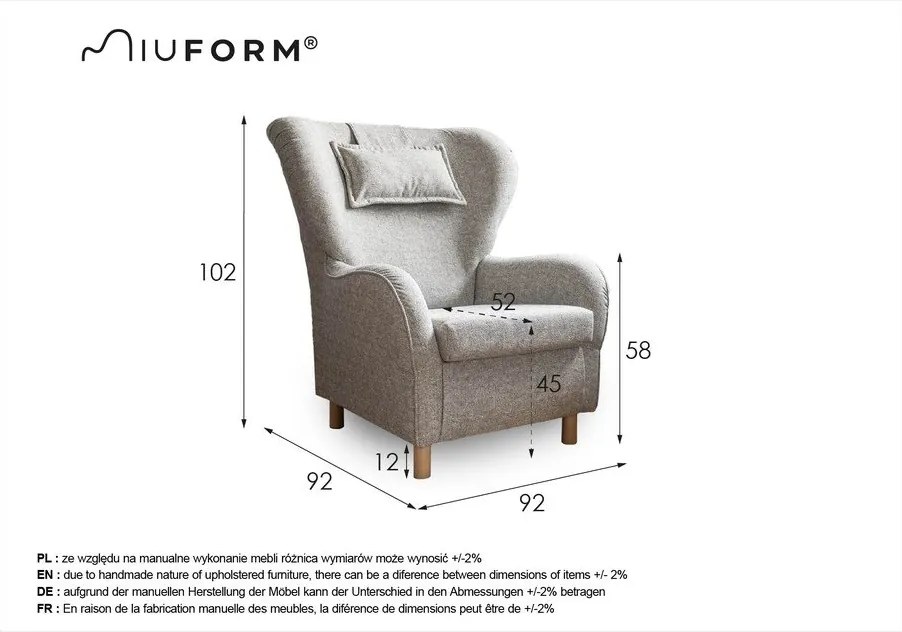 Miuf barna fülesfotel - Miuform