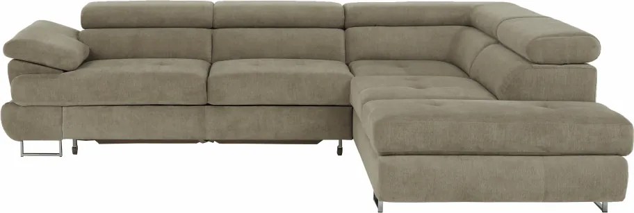 Ülőgarnitúra tárolóhellyel, világosbarna melír, szövet, jobbos, BUTON R