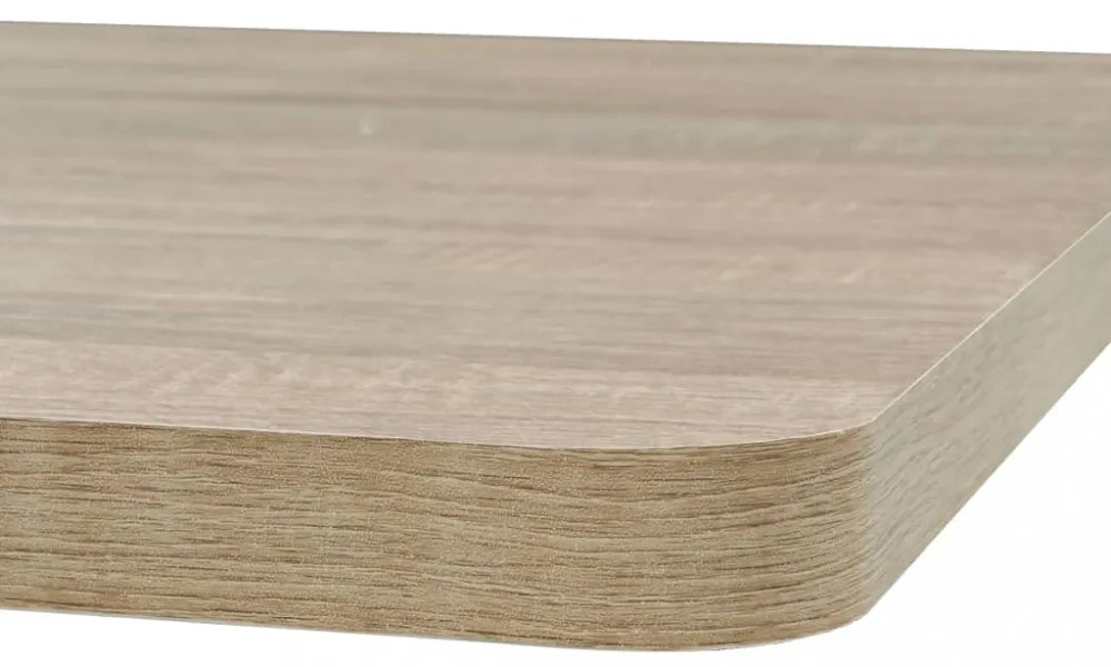 tölgyfa színű MDF/acél bisztró asztal 80 x 80 x 75 cm