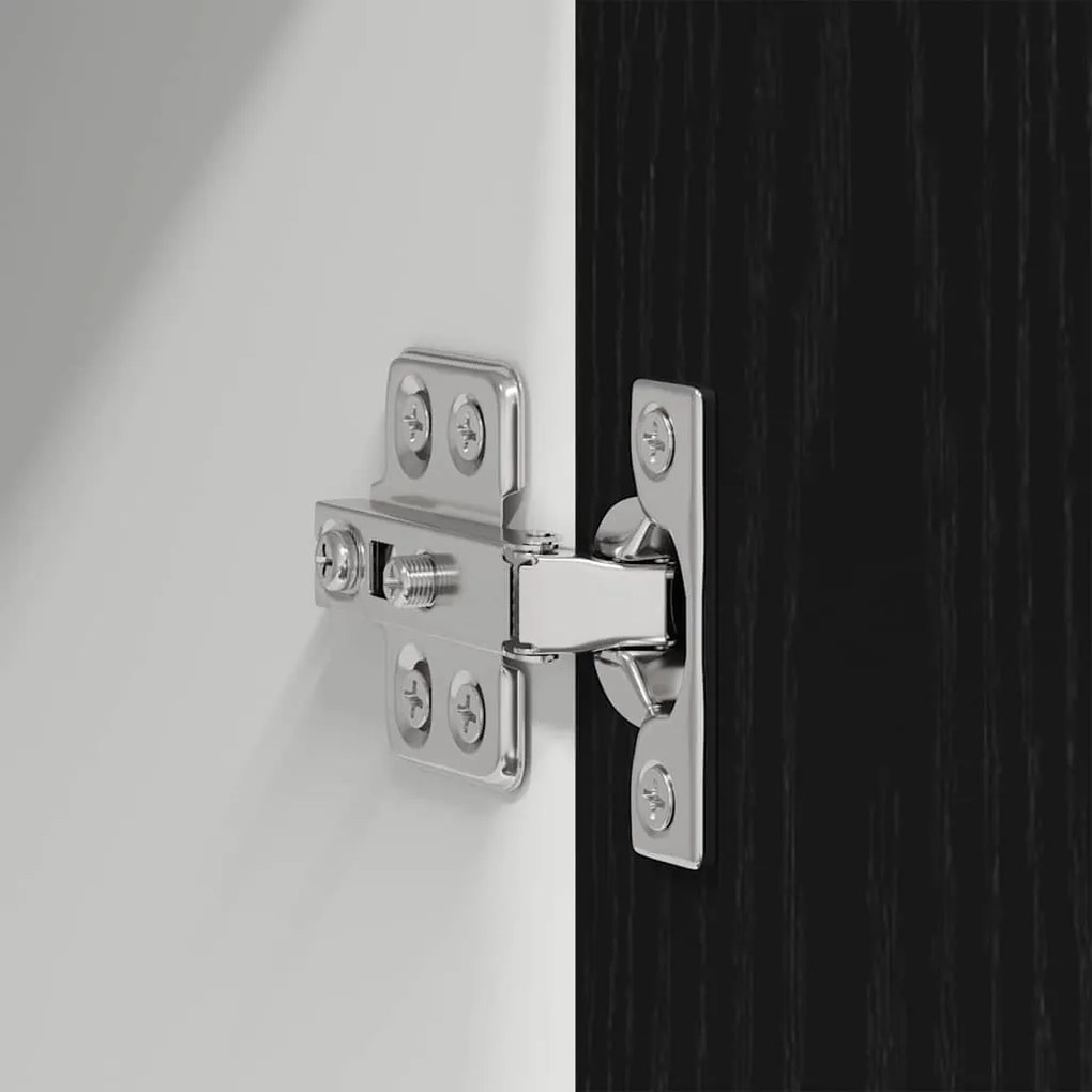 Függő szekrény Riga 2 pcs Fekete tölgy és fehér 30 x 31 x 80 cm