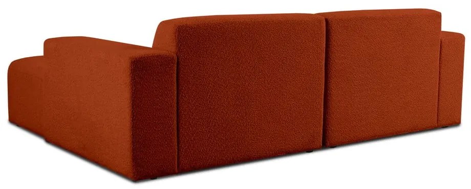 Téglavörös buklé sarokkanapé (jobb oldali) Roxy – Scandic
