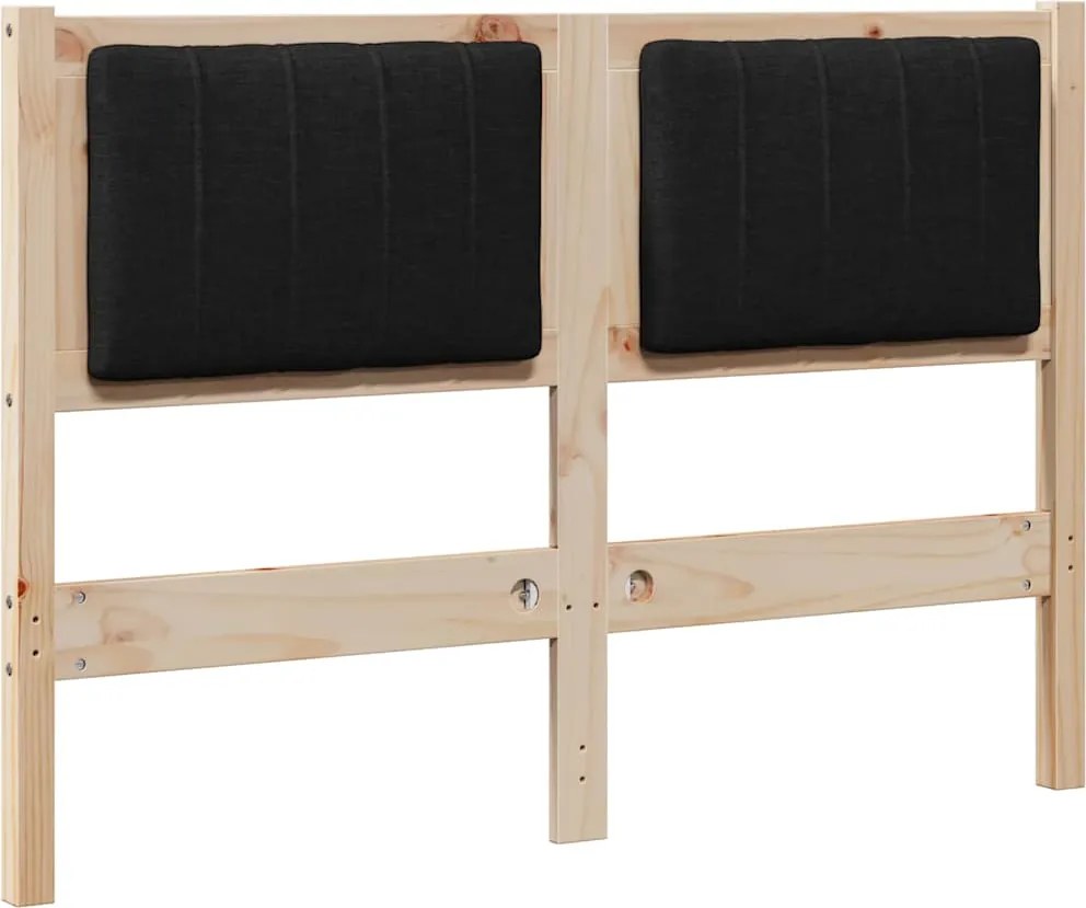 vidaXL Kárpitozott fejtámla fejtámlával Barna 120 cm Tömör fenyőfa