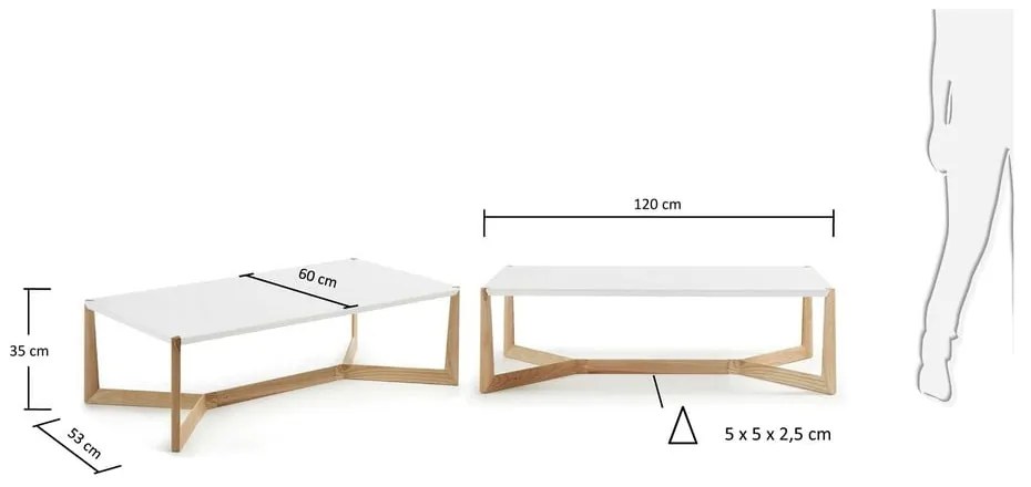 Duplex dohányzóasztal - Kave Home