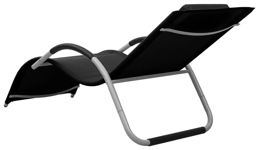 Fekete-szürke textilén napozóágy