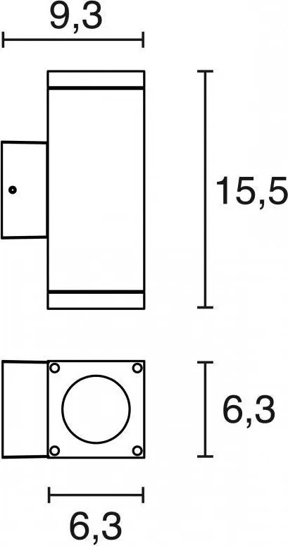 NOVOLUX 555D-G21X1A-01 CUB Modern Kültéri Fali Lámpa Fehér GU10 IP54