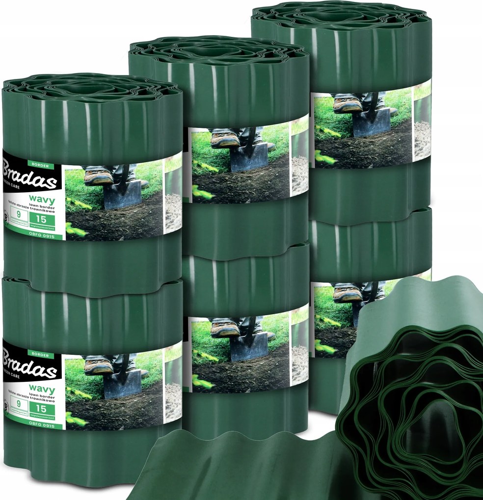 Kerti Gyepszegély 15 cm 54 m Hullámos Műanyag Rugalmas Us-p