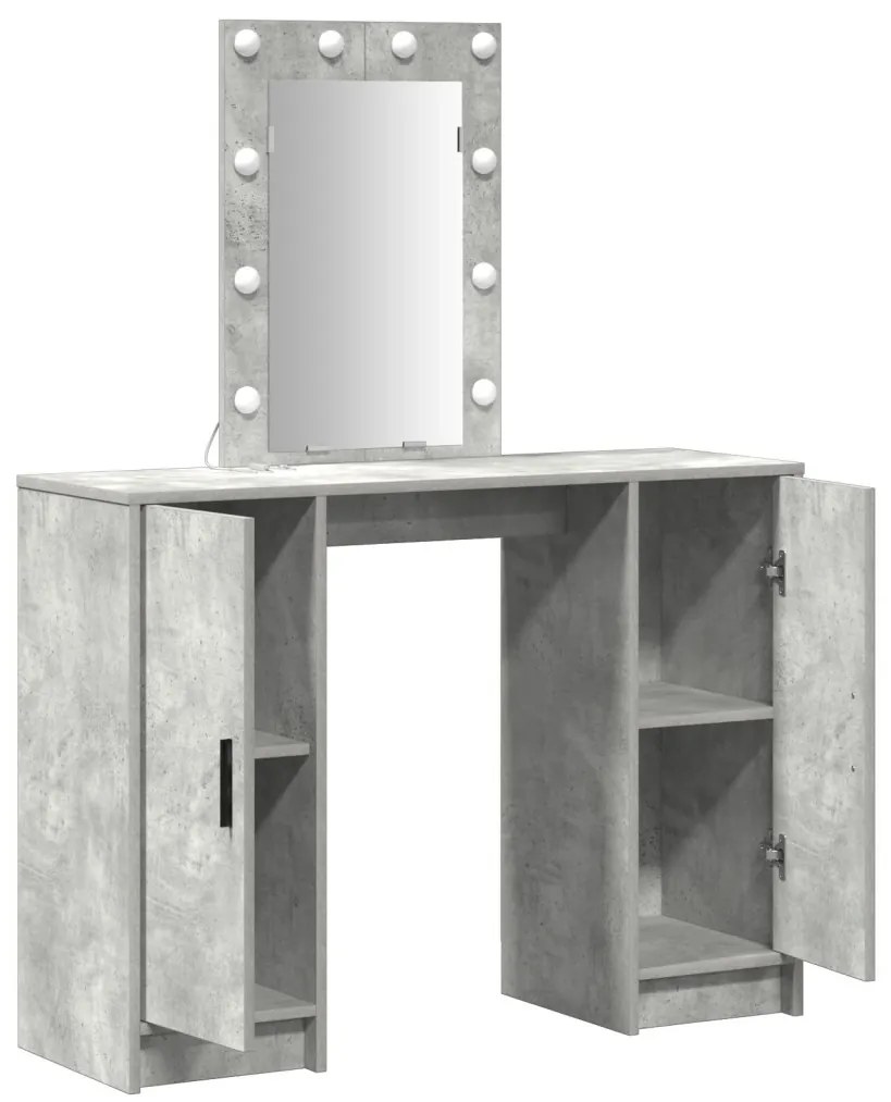 LED világítással ellátott sminktükör Beton Szürke 102x33x135 cm