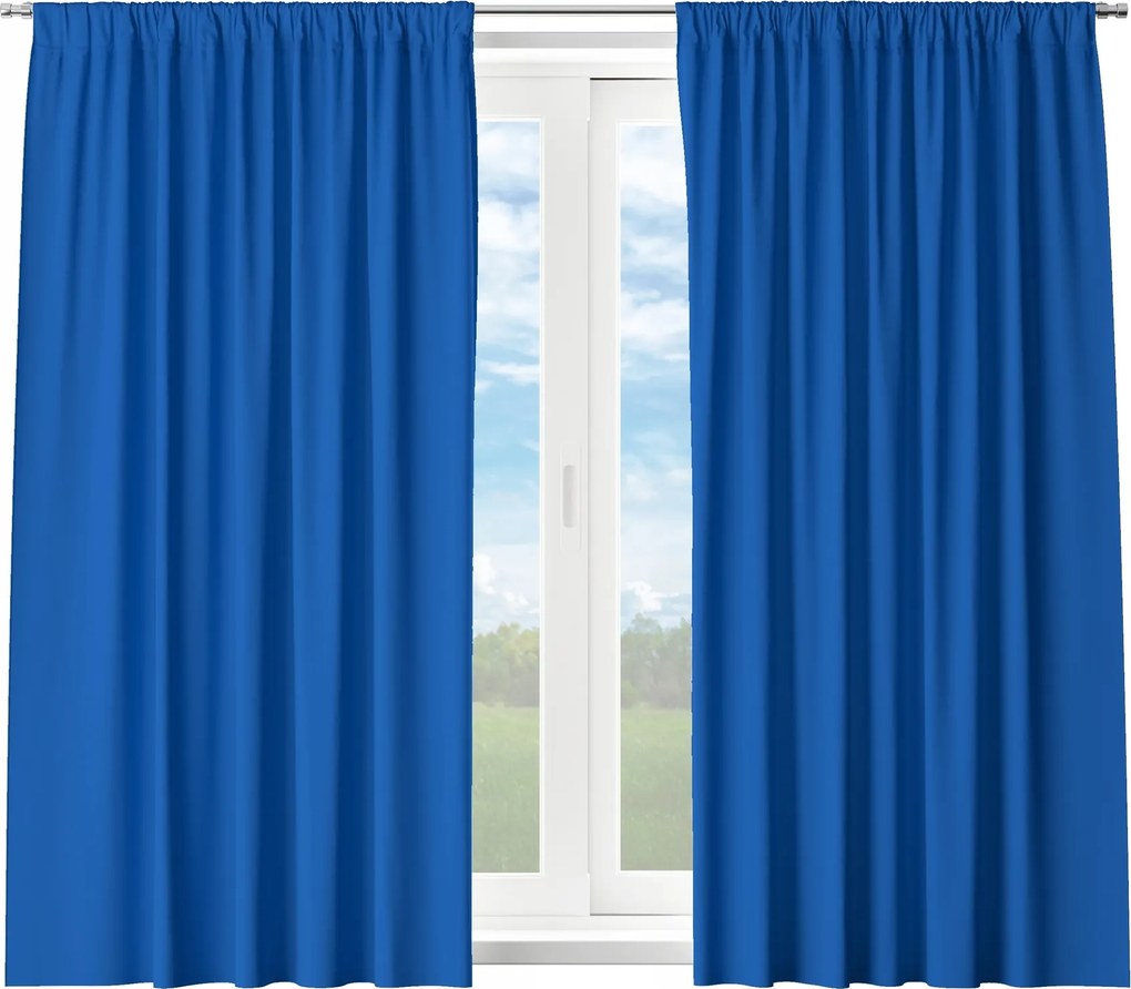 Kész Függöny Béka Szalagon 140X160 CM Kék Cián Függöny 5432