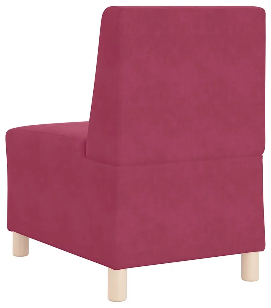 moduláris kanapéegység karfa nélkül bordó színű bársonyból 55 cm