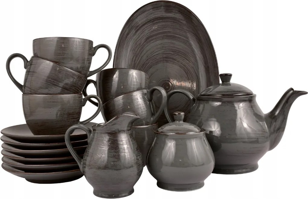 Kávés-teás szett 6 személyes étkészlet 16 részes Bogucice