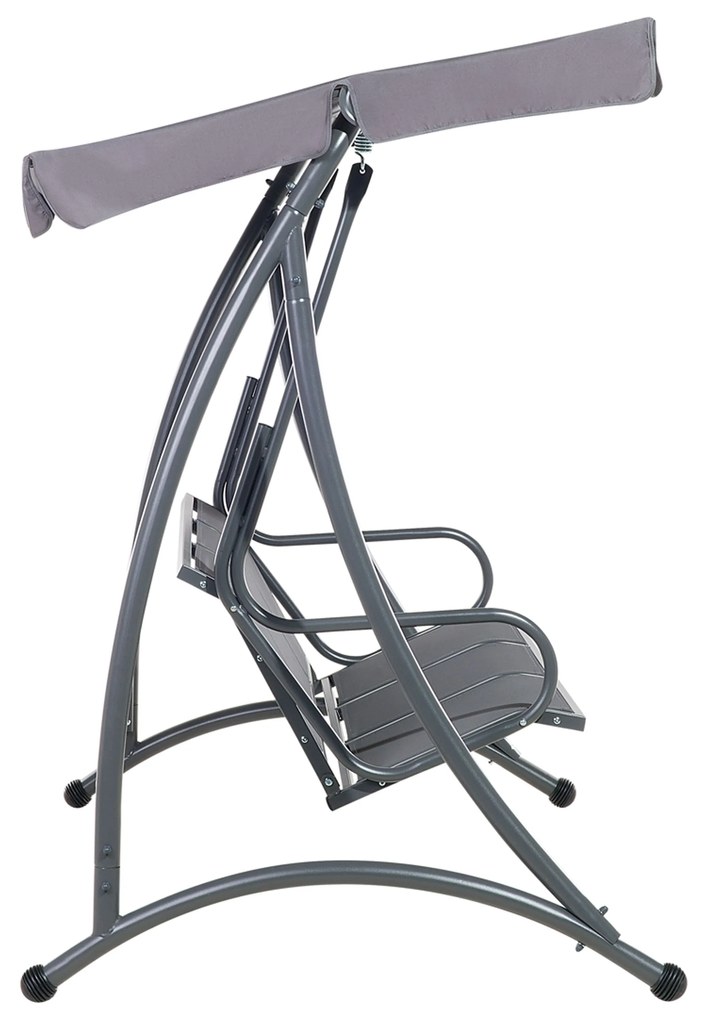 Szürke hintaágy - szövet és fém - BOGART Beliani