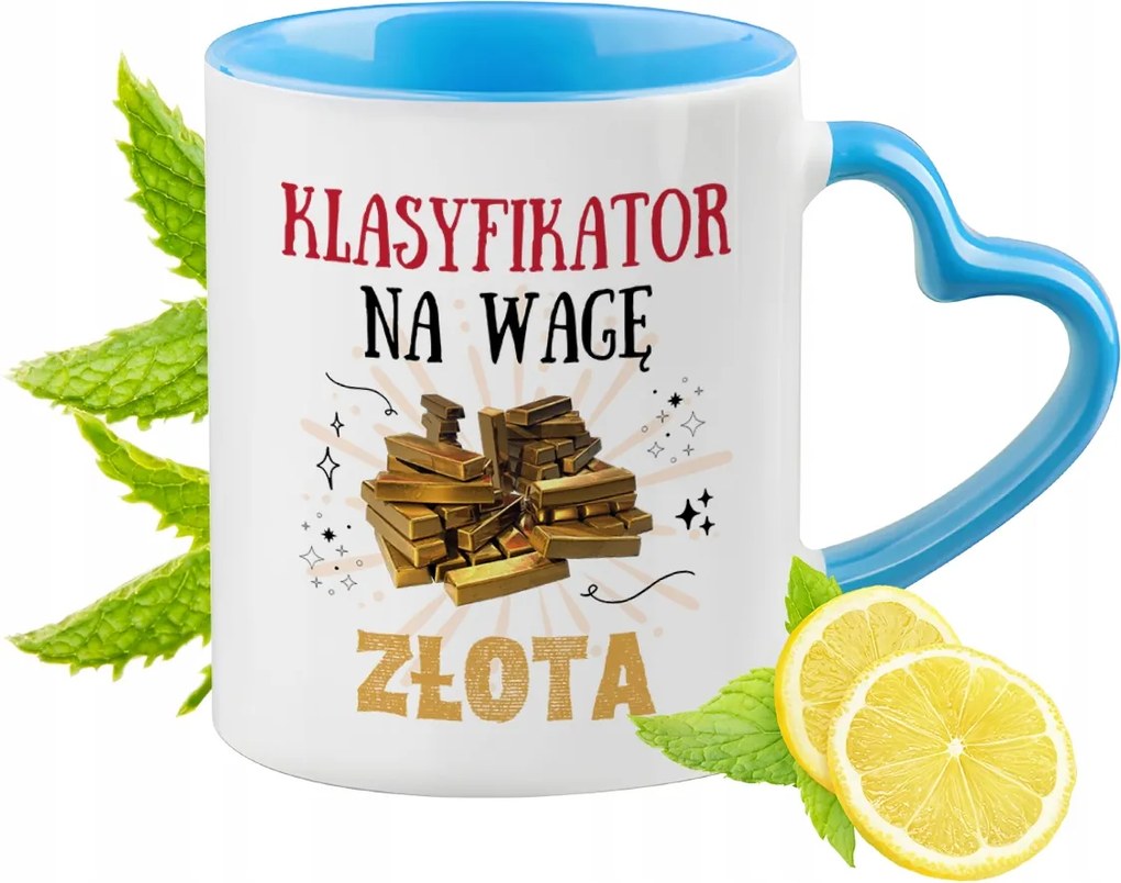 Osztályozónak Kék Bögre Szív Alakú Füllel Ajándék