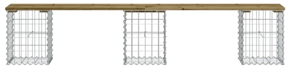 impregnált fenyőfa gabion kerti pad 203 x 31 x 42 cm