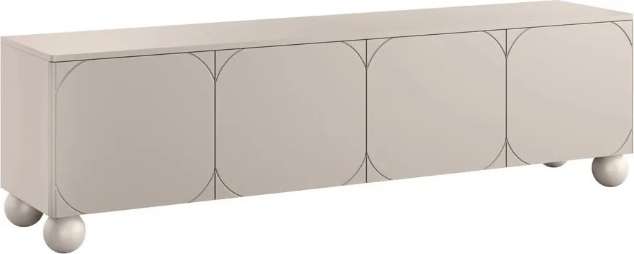 Sonatia II TV-szekrény 200 cm négyajtós gömb lábakon - kasmír