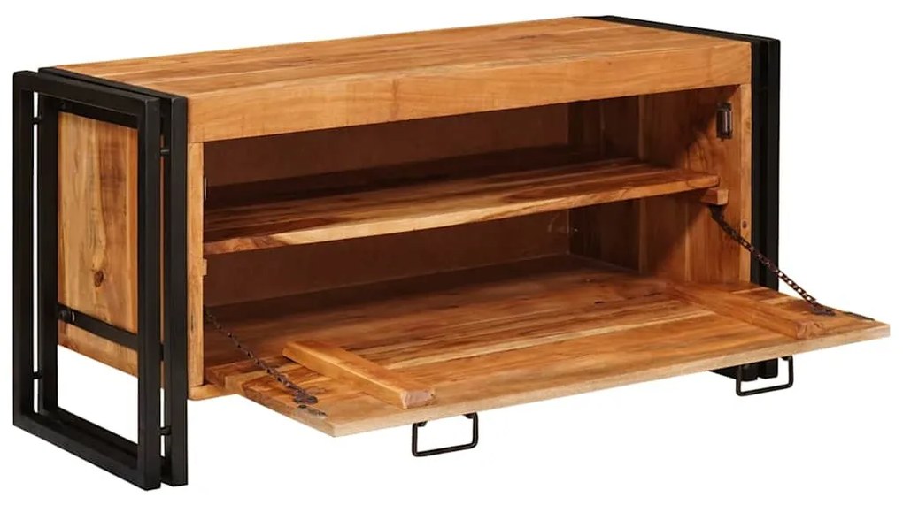Cipőszekrény polcokkal Barna 90 x 38 x 45 cm tömör akácfa