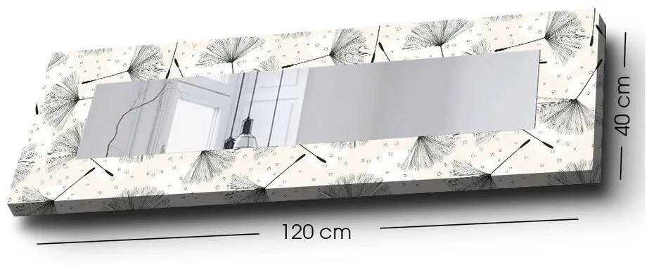 Fali tükör tömörfa kerettel 40x120 cm – Wallity